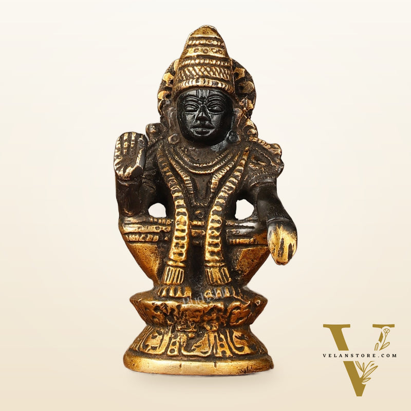 Pure brass small Ayyappa swamy idol black 4 inch