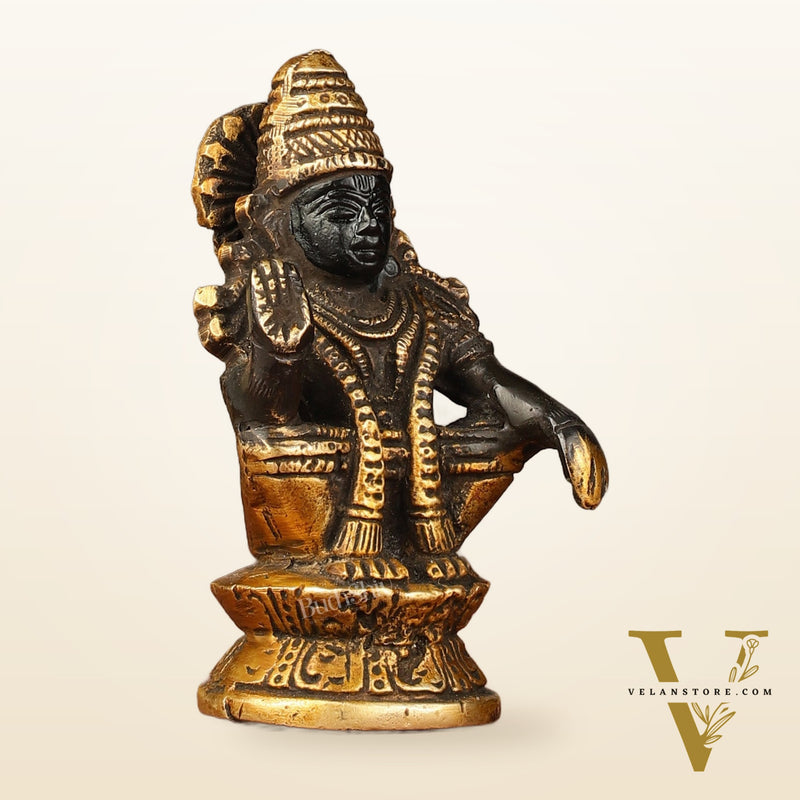 Pure brass small Ayyappa swamy idol black 4 inch