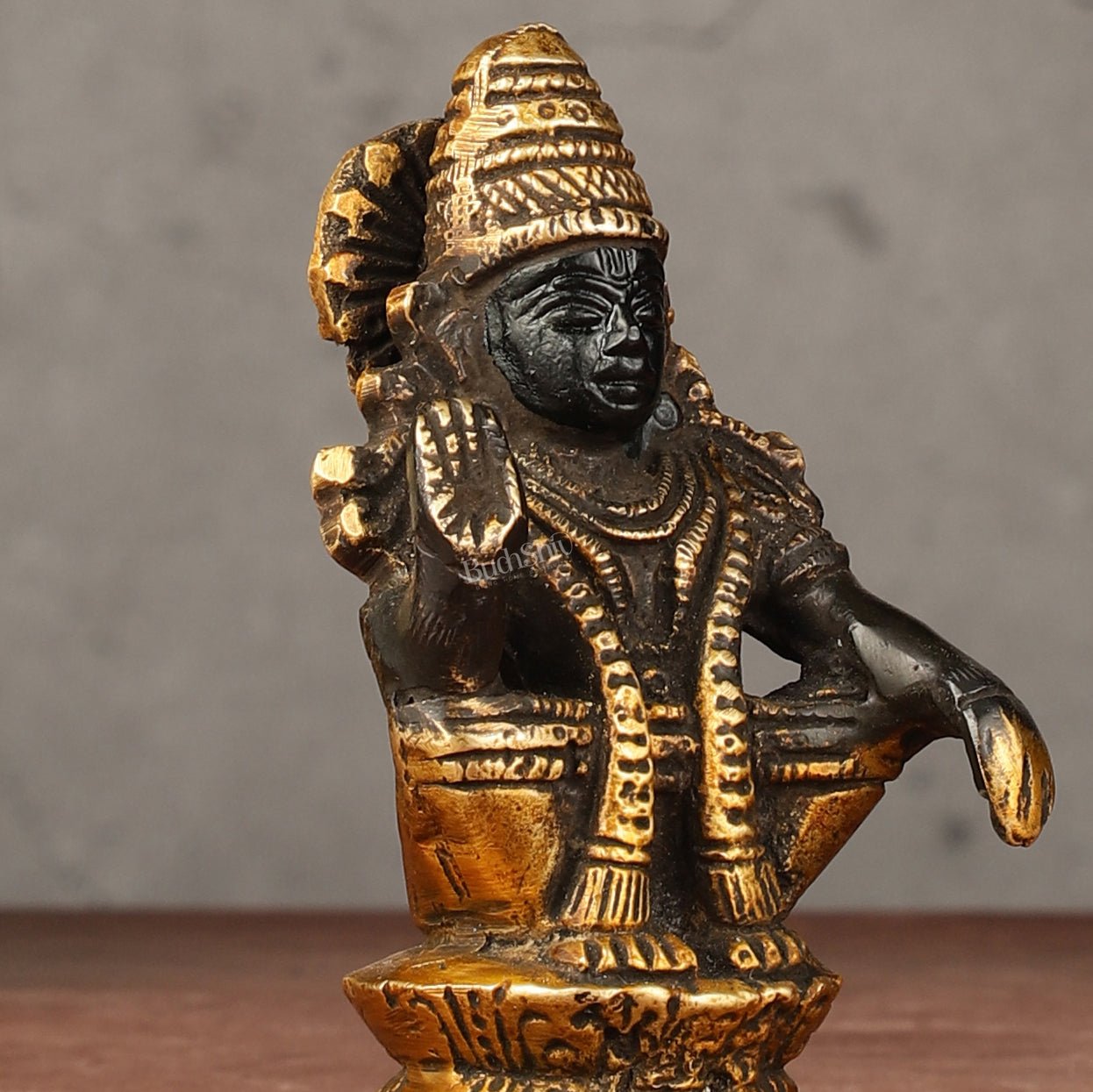 Pure brass small Ayyappa swamy idol black 4 inch
