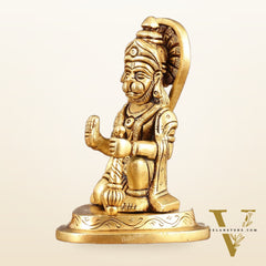 Pure Brass Small Blessing Hanuman Idol - 4" Height