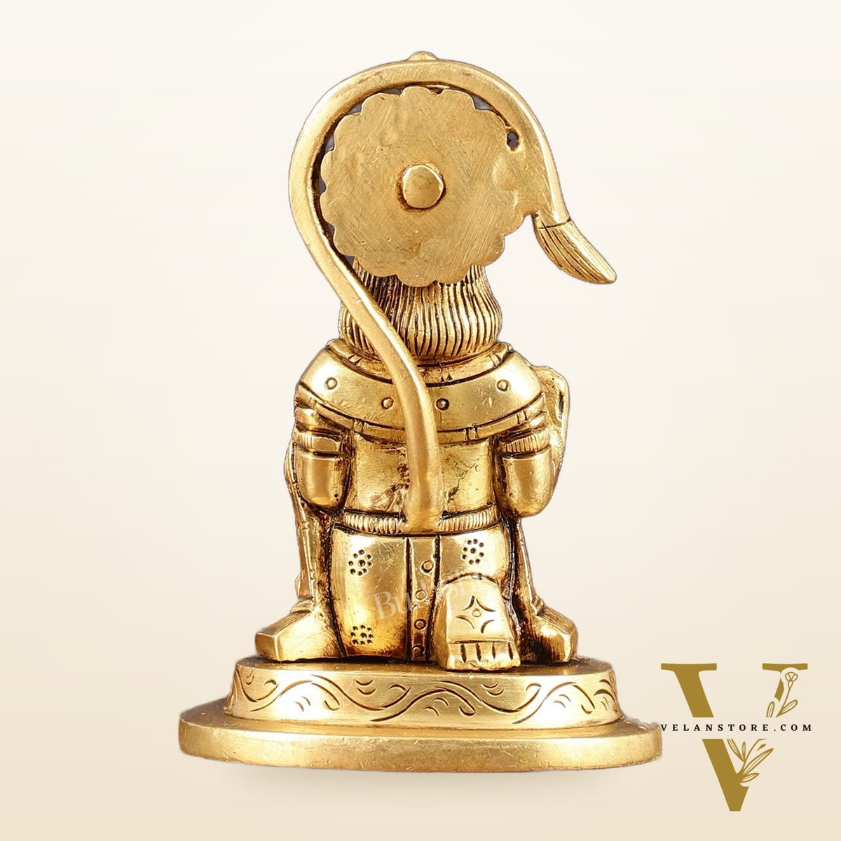 Pure Brass Small Blessing Hanuman Idol - 4" Height