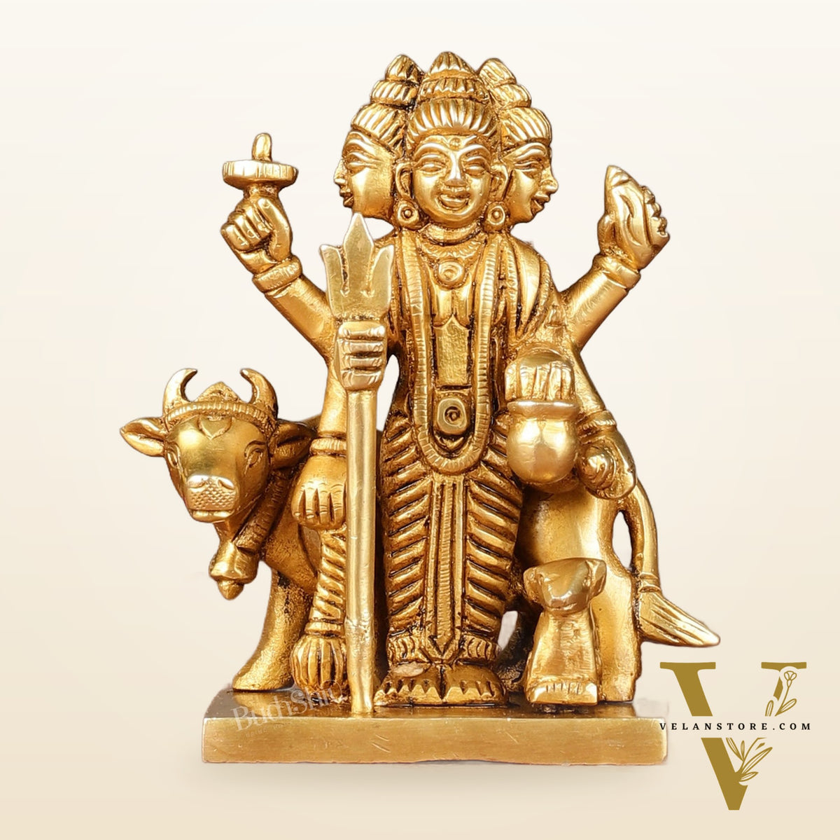 Pure Brass Small Dattatreya Guru Idol – 4.5 Inches