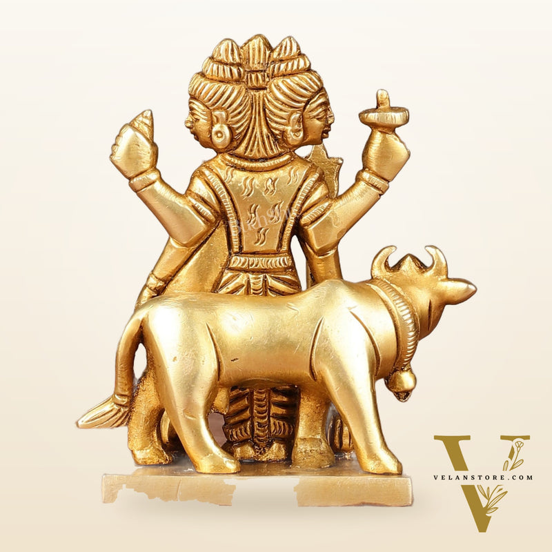 Pure Brass Small Dattatreya Guru Idol – 4.5 Inches