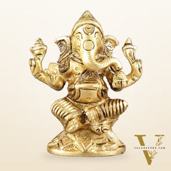 Pure brass small ganesha idol 3 inch