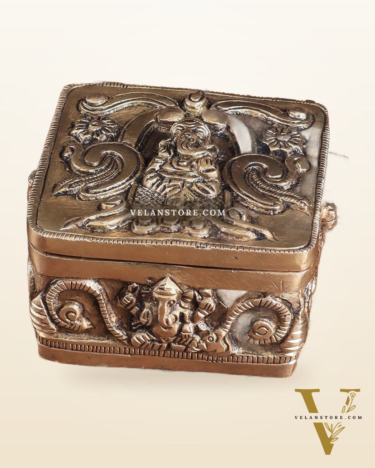 Pure Brass Small Ganesha Multipurpose Unique Storage Box