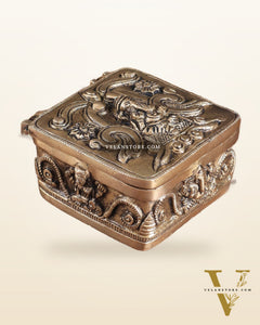 Pure Brass Small Ganesha Multipurpose Unique Storage Box