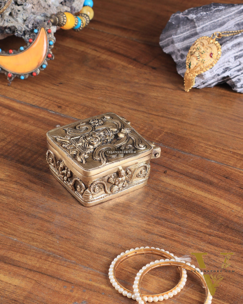 Pure Brass Small Ganesha Multipurpose Unique Storage Box
