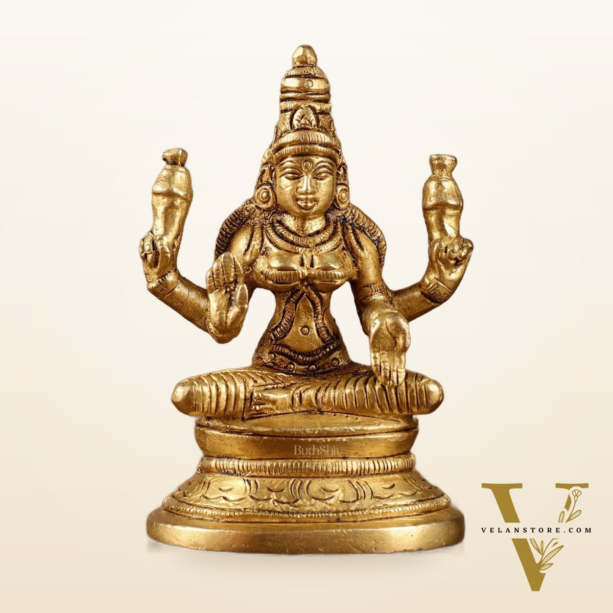 Pure Brass Small Goddess Lakshmi Idol | 3.5 Inch