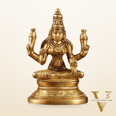 Pure Brass Small Goddess Lakshmi Idol | 3.5 Inch