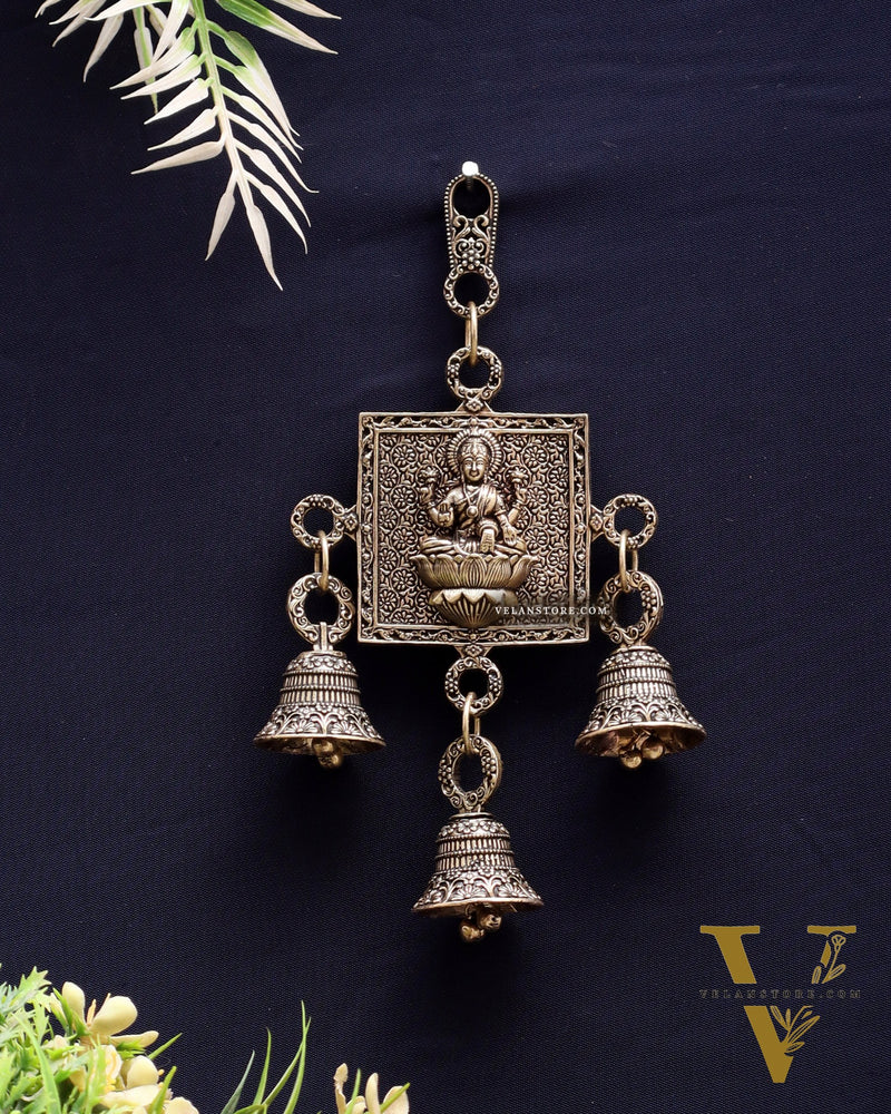 Pure Brass Small Lakshmi Wall Hanging - Lightweight 6.5"