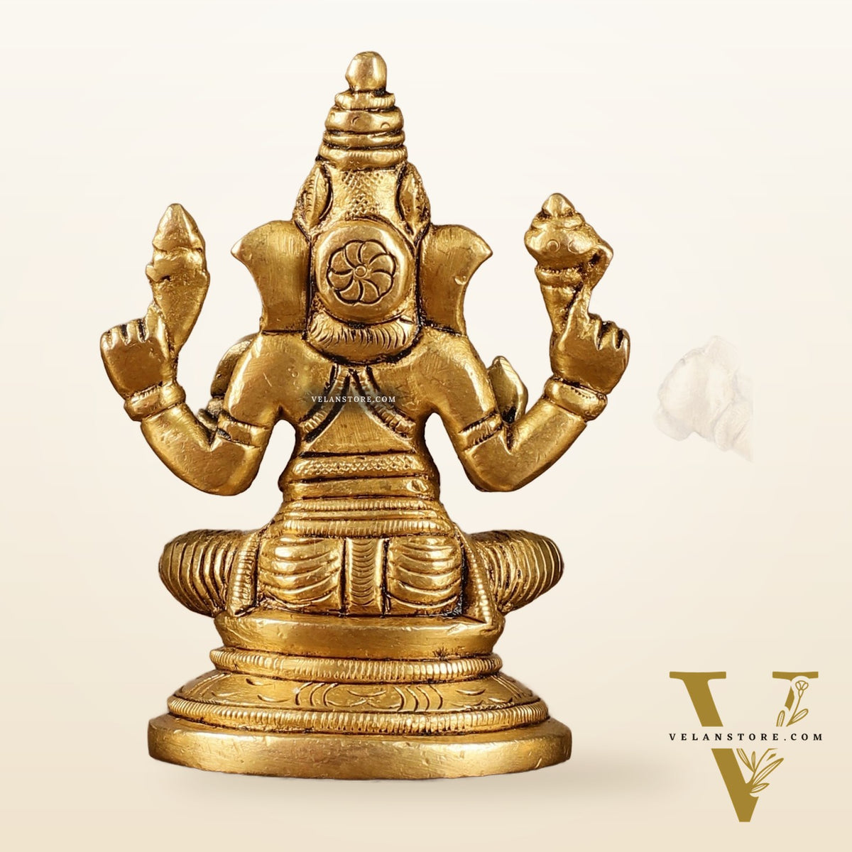 Pure Brass Small Lord Ganesha, Goddess Lakshmi, and Goddess Saraswati Idol Set | 3.5 Inch
