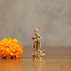 Pure Brass Small Murugan Idol - 2.5 in Height