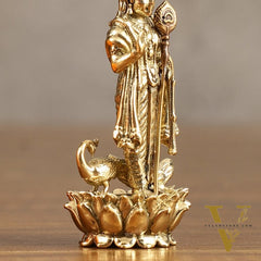 Pure Brass Small Murugan Idol - 2.5 in Height