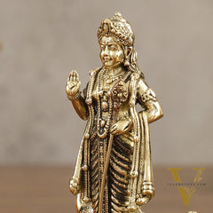 Pure Brass Small Murugan Idol - 3.5 in Height