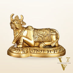 Pure Brass Small Nandi Idol | 3 Inch Height