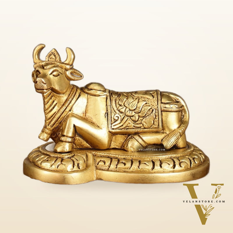 Pure Brass Small Nandi Idol | 3 Inch Height