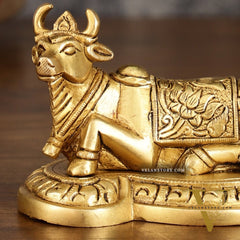 Pure Brass Small Nandi Idol | 3 Inch Height