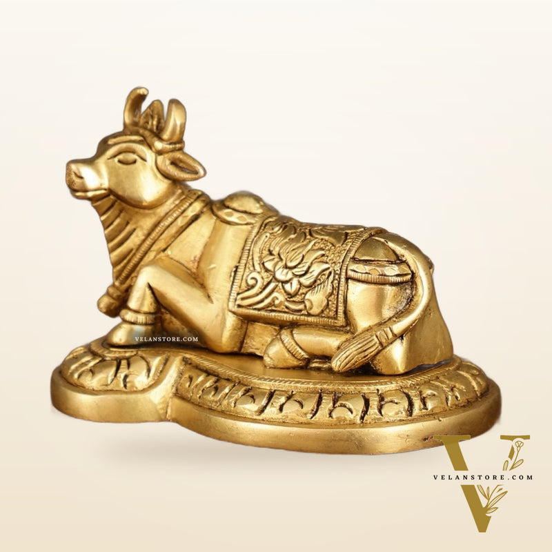 Pure Brass Small Nandi Idol | 3 Inch Height