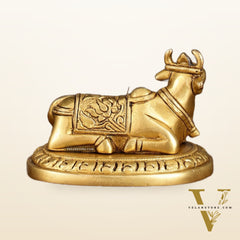 Pure Brass Small Nandi Idol | 3 Inch Height