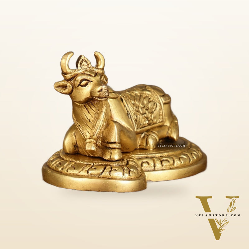 Pure Brass Small Nandi Idol | 3 Inch Height