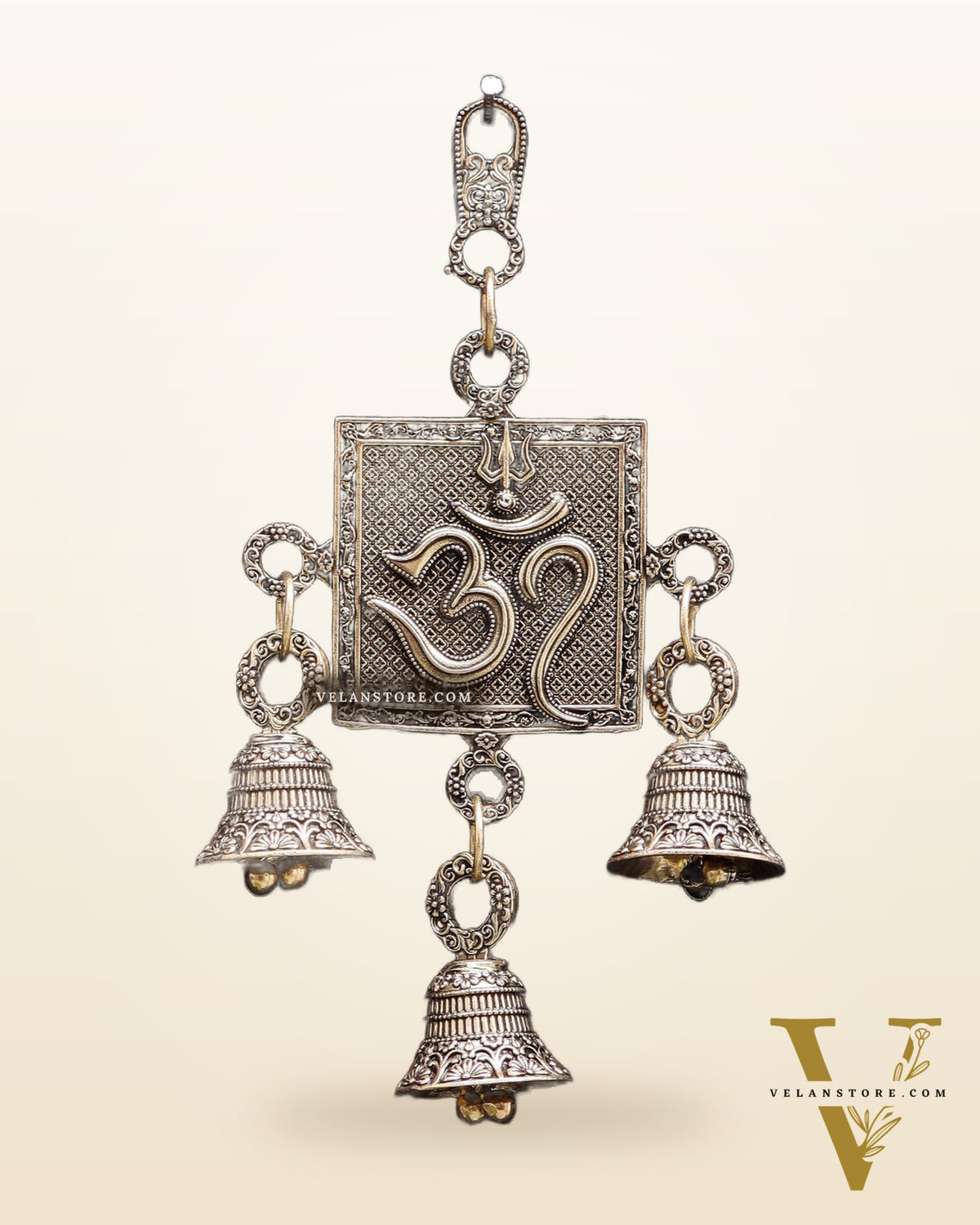 Pure Brass Small Om Wall Hanging - Lightweight 6.5"