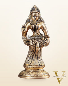 Pure Brass Small Radha Idol 4.2"