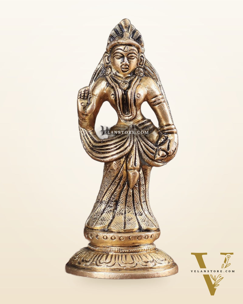 Pure Brass Small Radha Idol 4.2"