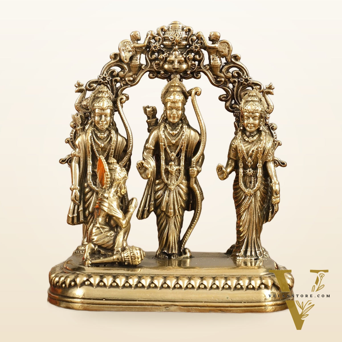 Pure Brass Small Ram Darbar Miniature Idol - 3 in Height