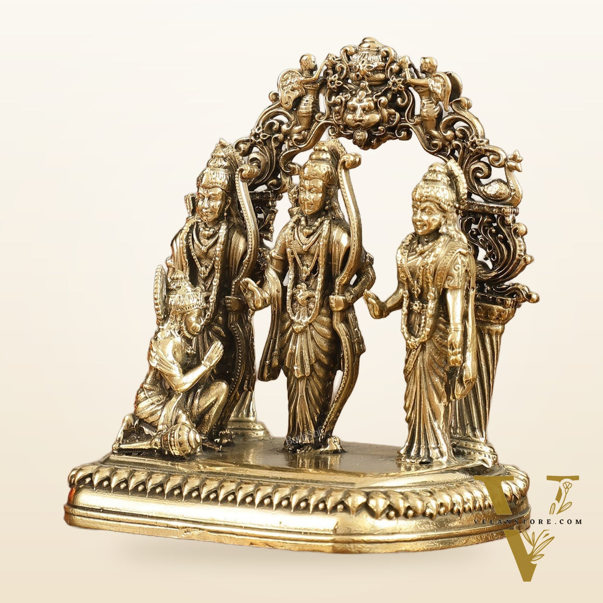 Pure Brass Small Ram Darbar Miniature Idol - 3 in Height