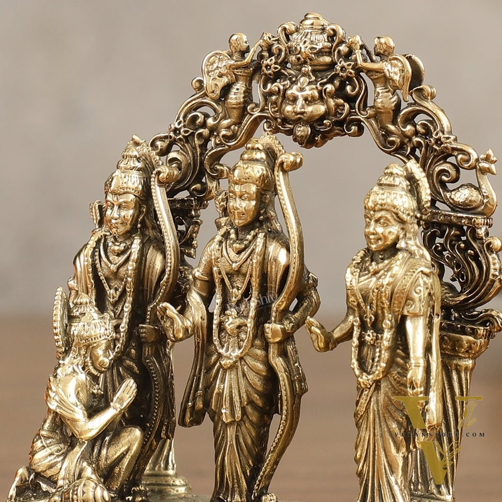 Pure Brass Small Ram Darbar Miniature Idol - 3 in Height