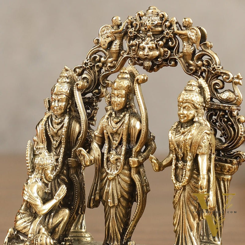 Pure Brass Small Ram Darbar Miniature Idol - 3 in Height