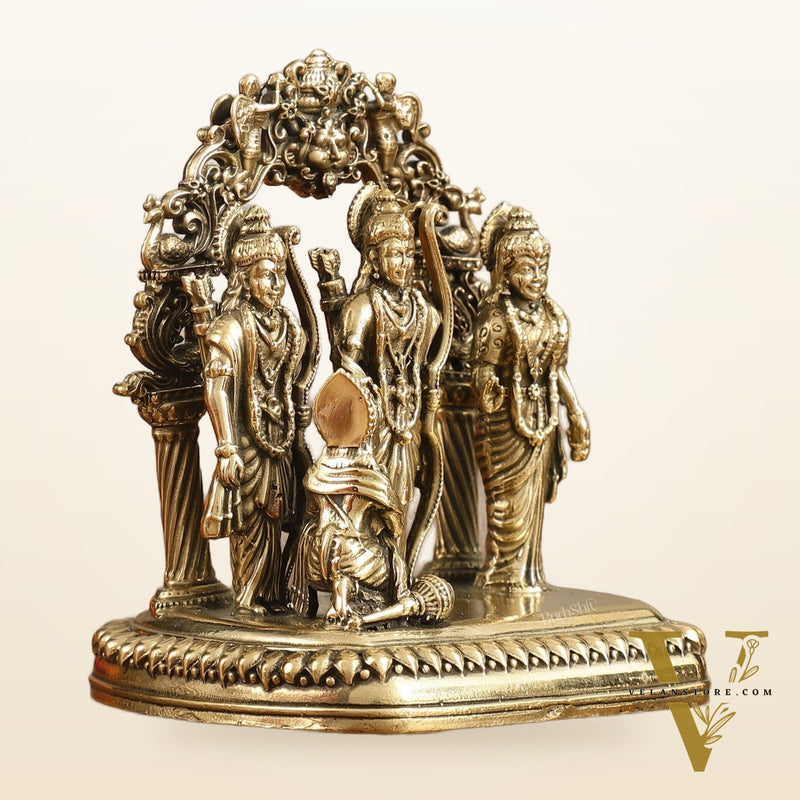 Pure Brass Small Ram Darbar Miniature Idol - 3 in Height