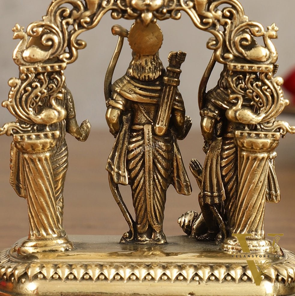 Pure Brass Small Ram Darbar Miniature Idol - 3 in Height