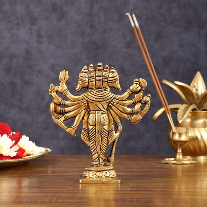 Pure Brass Small Standing Panchmukhi Hanuman Idol - 5.5" Height