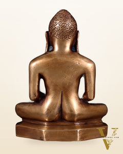 Pure Brass Solid Mahavir Swamy Jain God Idol 7"