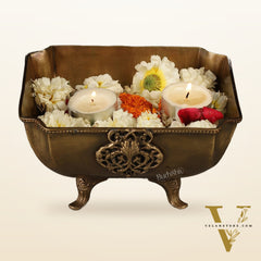 Pure Brass Square Shape Urli Multipurpose Bowl - Elegant and Versatile Decor