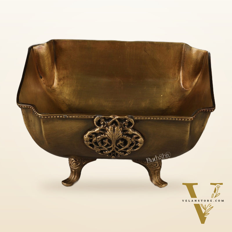 Pure Brass Square Shape Urli Multipurpose Bowl - Elegant and Versatile Decor