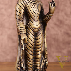 Pure Brass Standing Buddha Statue | 9 Inch Height | 1.5 Kg