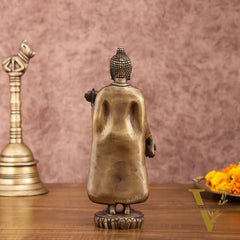 Pure Brass Standing Buddha Statue | 9 Inch Height | 1.5 Kg