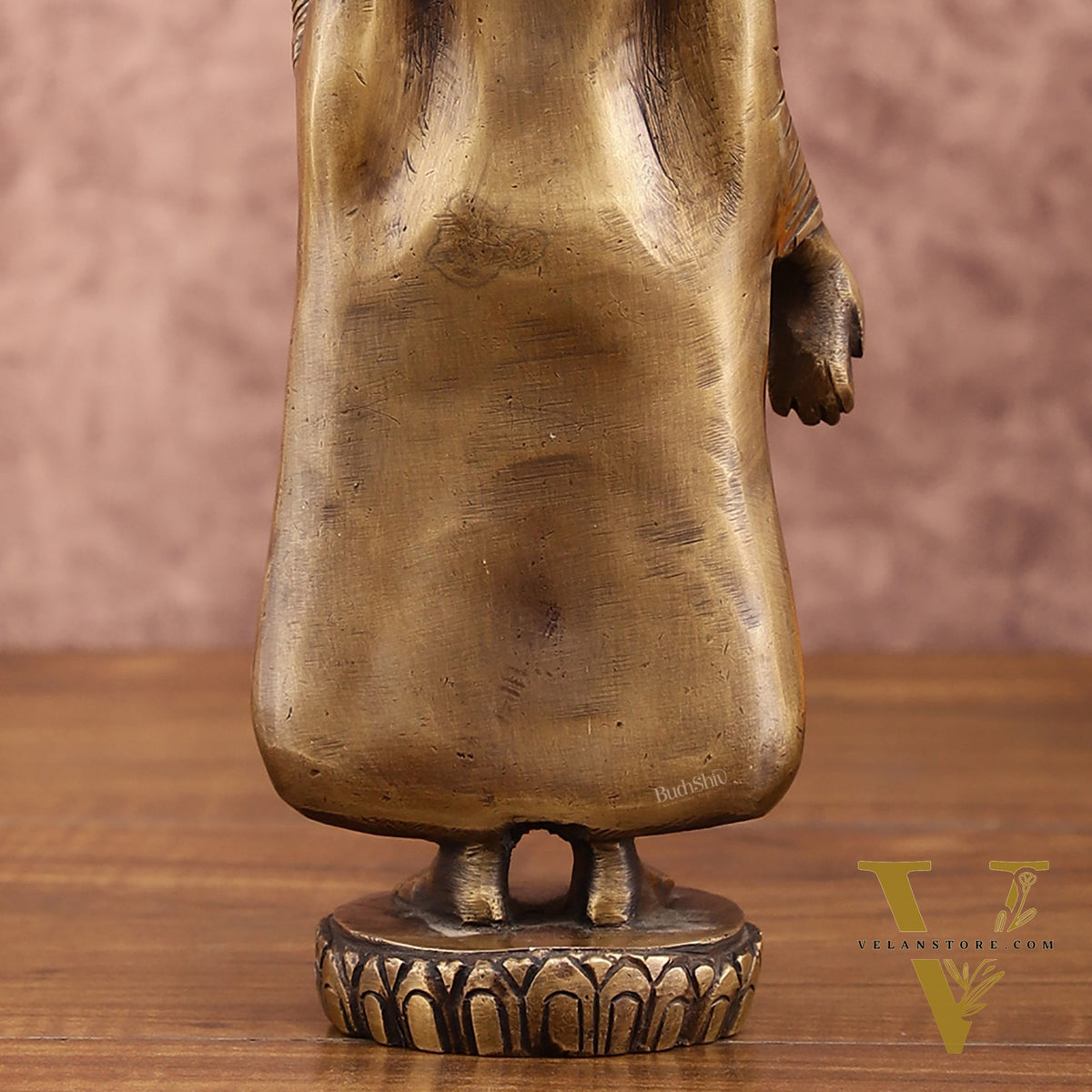 Pure Brass Standing Buddha Statue | 9 Inch Height | 1.5 Kg