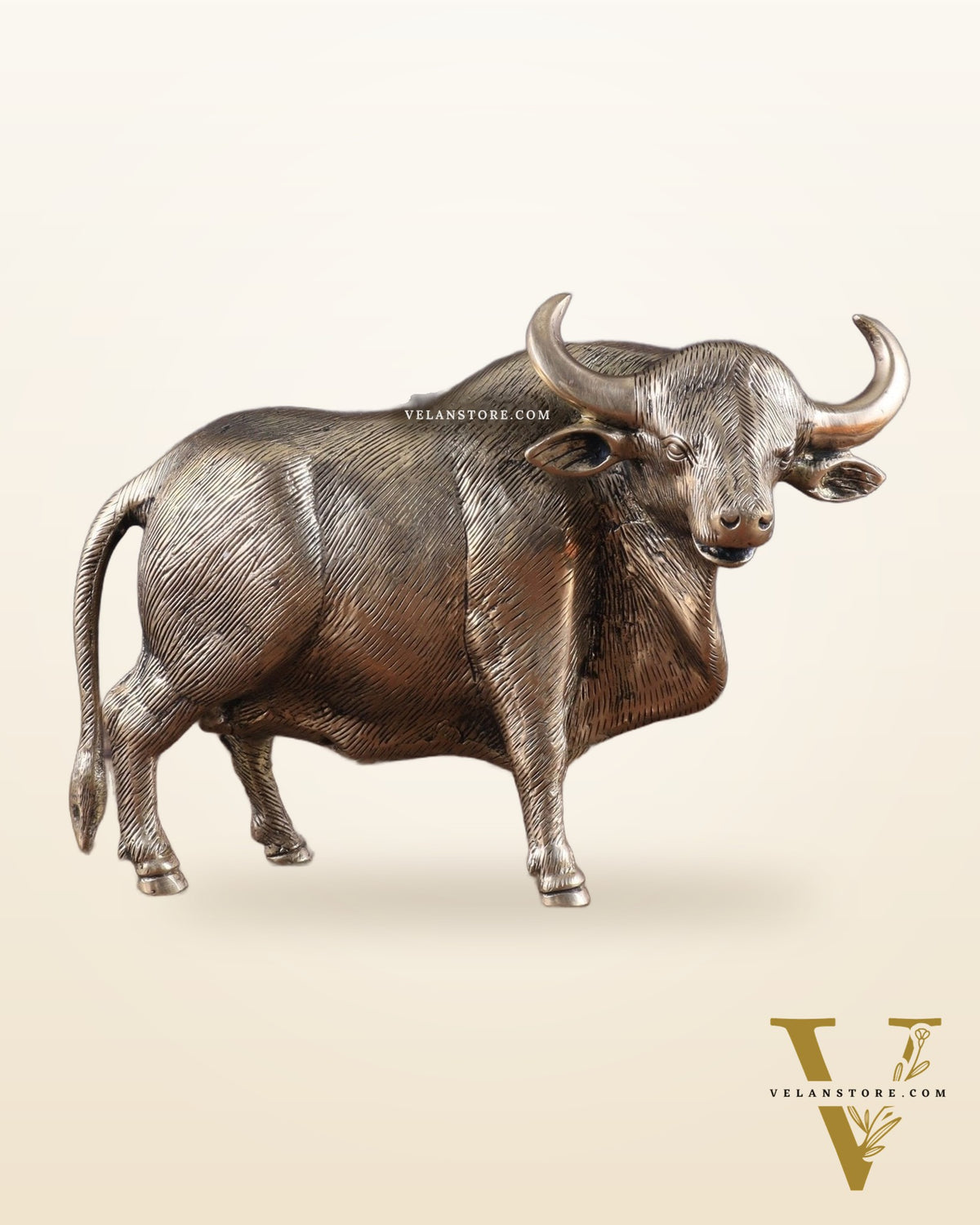 Pure Brass Standing Bull Statue – Vastu & Feng Shui Recommended