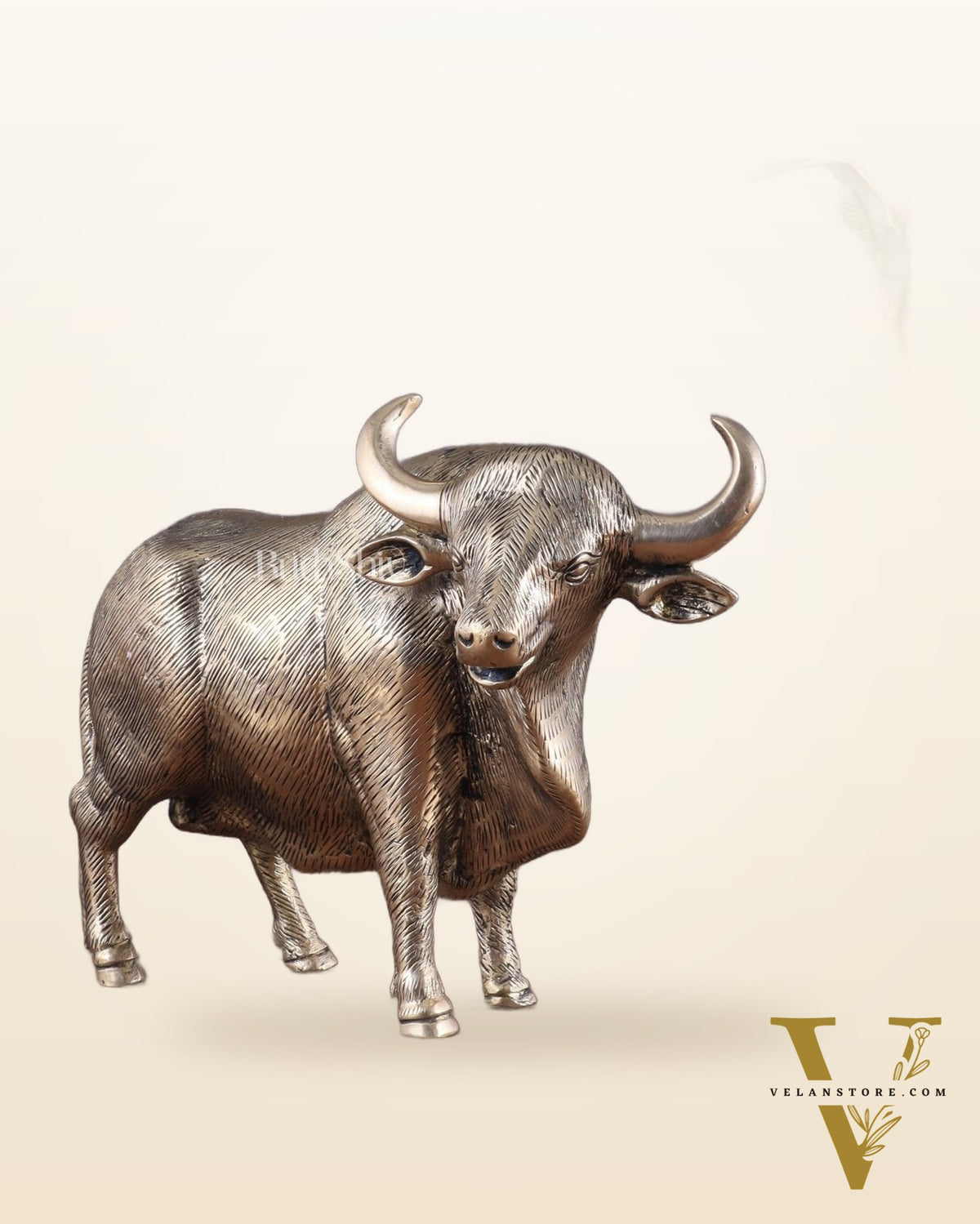 Pure Brass Standing Bull Statue – Vastu & Feng Shui Recommended
