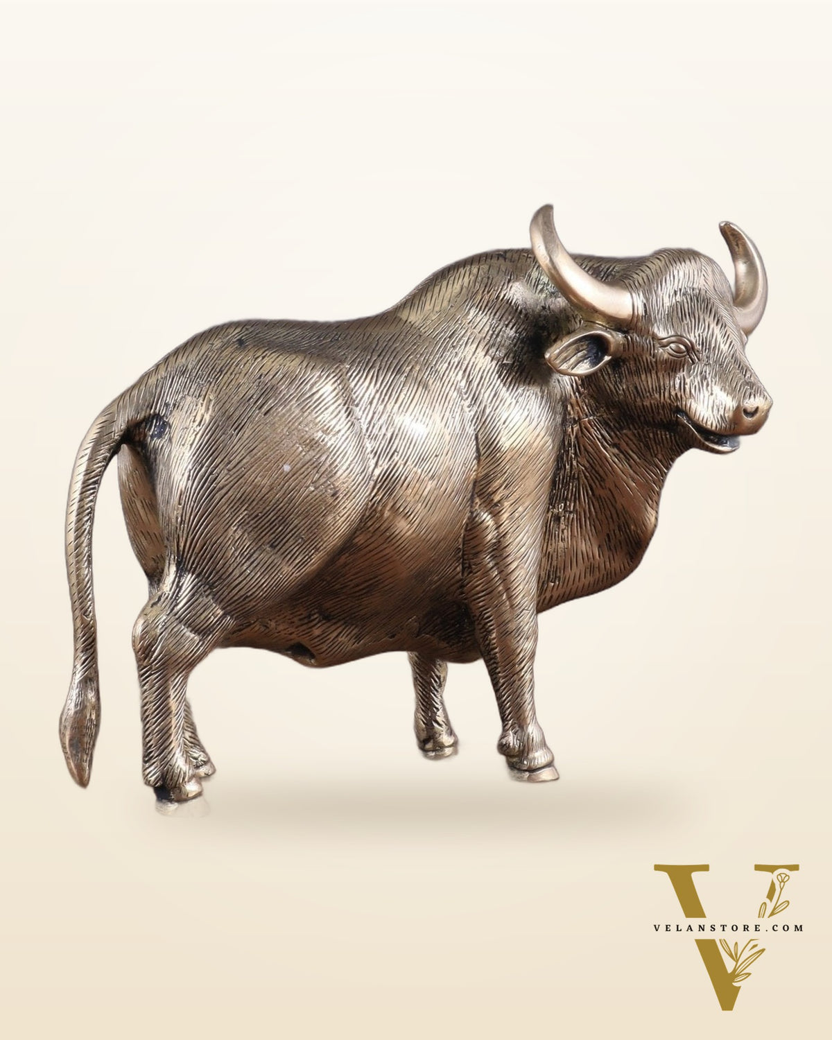 Pure Brass Standing Bull Statue – Vastu & Feng Shui Recommended