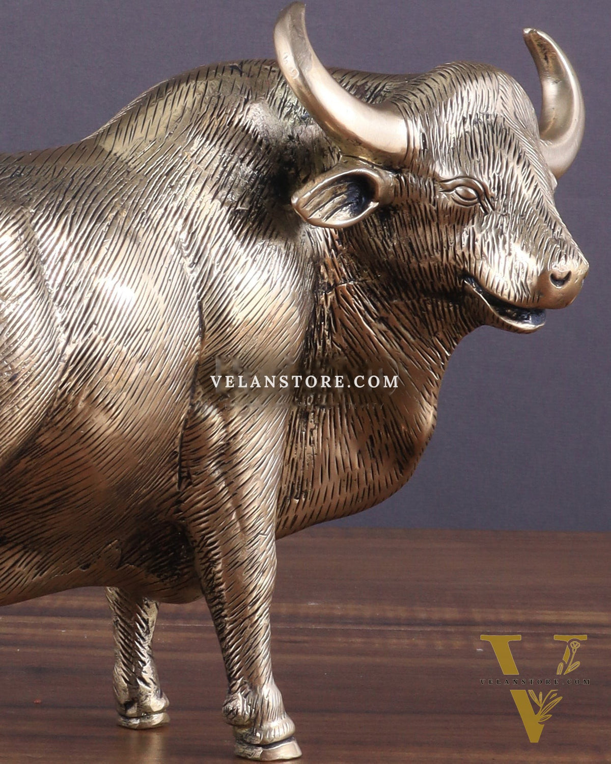 Pure Brass Standing Bull Statue – Vastu & Feng Shui Recommended