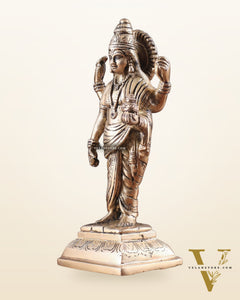 Pure Brass Standing Dhanvantari Idol 8"