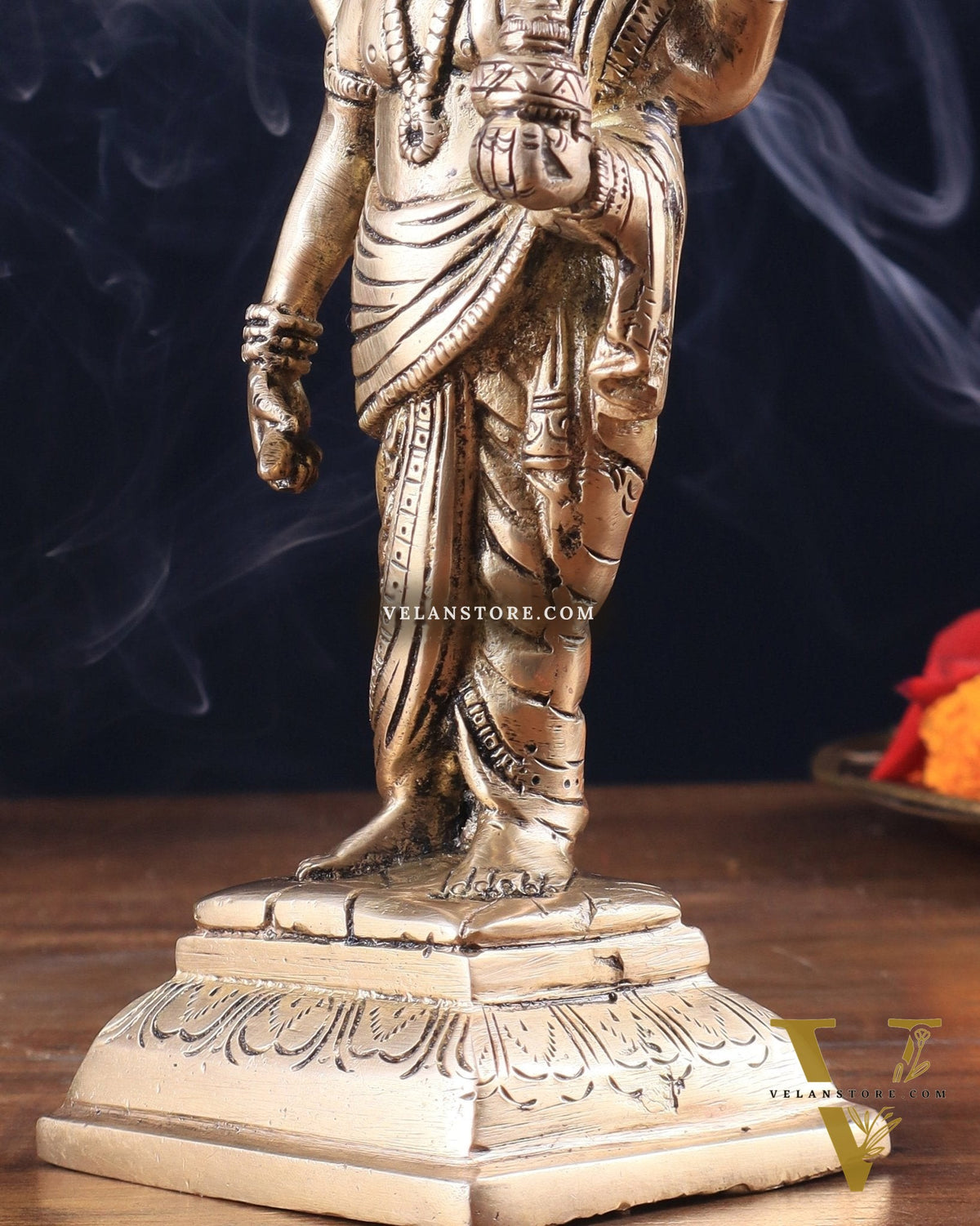 Pure Brass Standing Dhanvantari Idol 8"