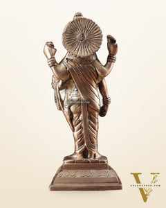 Pure Brass Standing Dhanvantari Idol 8"