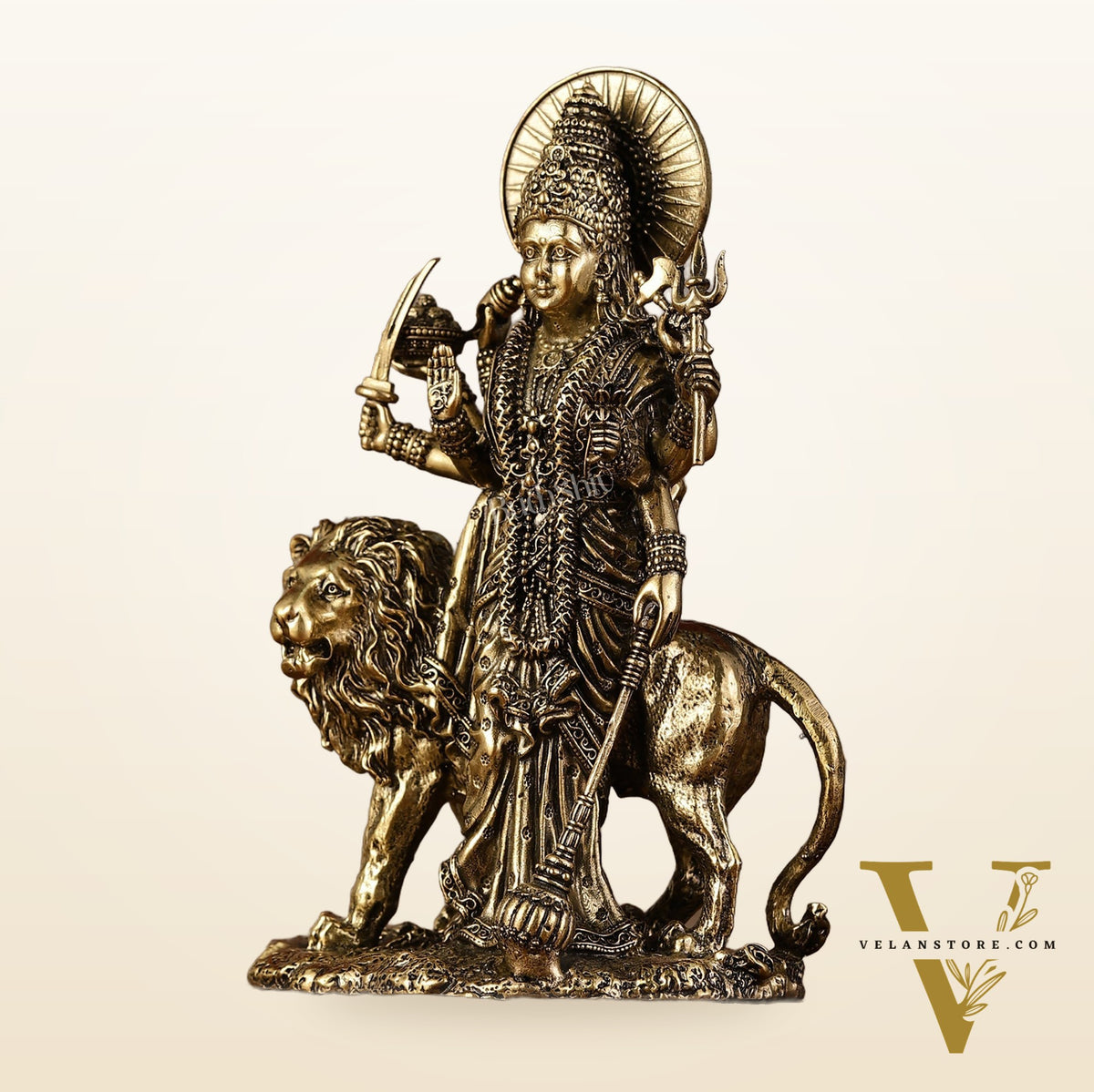 Pure Brass Standing Durga Ma Idol - 5 inch and 6 inch
