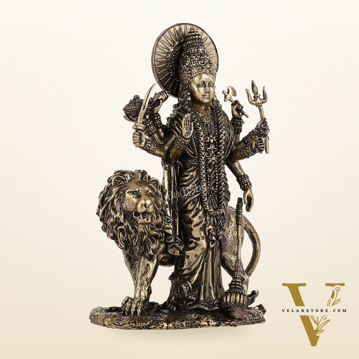 Pure Brass Standing Durga Ma Idol - 5 inch and 6 inch