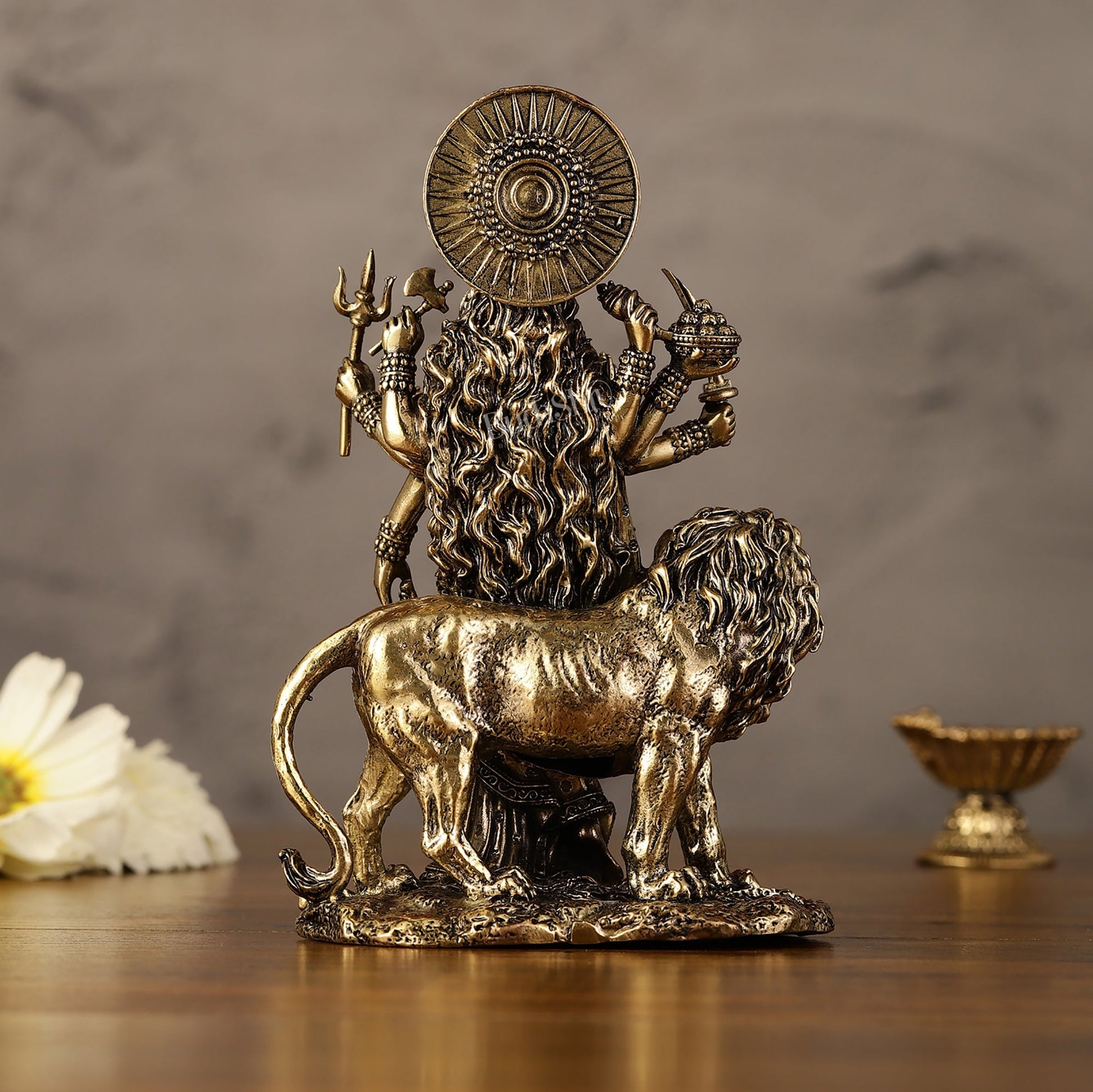 Pure Brass Standing Durga Ma Idol - 5 inch and 6 inch